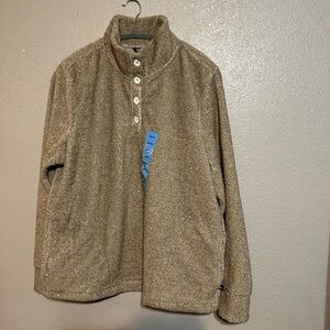Eddie Bauer Women’s Beige Sweater with Button Collar